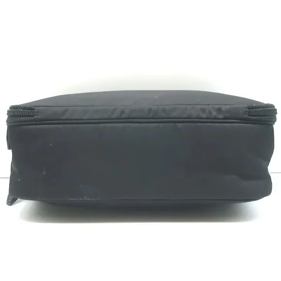 Prada Toiletry Bag Black Nylon & Saffiano Leather Top Handle Travel Pouch - Picture 8 of 12